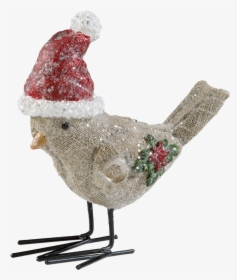 Bird With Christmas Cap - Oiseaux En Resine Avec Bonnet De Noel, HD Png Download, Transparent PNG