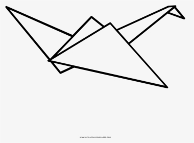 Paper Crane Coloring Page - Triangle, HD Png Download, Transparent PNG