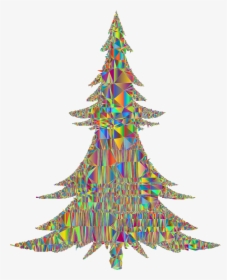 Abstract Christmas Tree Mesh Polyprismatic - Silhouette Christmas Tree Outline, HD Png Download, Transparent PNG