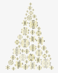 Golden Snowflakes Christmas Png - Snowflake Christmas Tree Png, Transparent Png, Transparent PNG