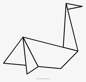 Paper Crane Coloring Page - Triangle, HD Png Download, Transparent PNG