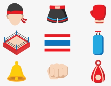 Muay Thai Icons Vector - Vector Muay Thai Png, Transparent Png, Transparent PNG