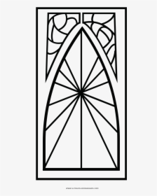 Stained Glass Window Coloring Page - Vitrais Simples Para Colorir, HD Png Download, Transparent PNG