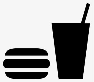 Hamburguer & Drink With Straw - Fast Food Sign, HD Png Download, Transparent PNG