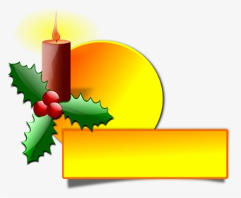 Candle With Holly Leaves, HD Png Download, Transparent PNG