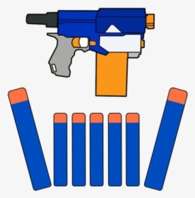 Nerf Gun Style Toy Designcrown Of Darts Art Print Transparent - Pistola Nerf En Dibujos, HD Png Download, Transparent PNG