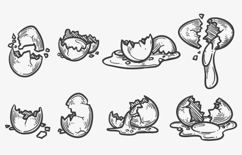 Drawing Of A Broken Egg , Transparent Cartoons - Drawing Of A Broken Egg, HD Png Download, Transparent PNG