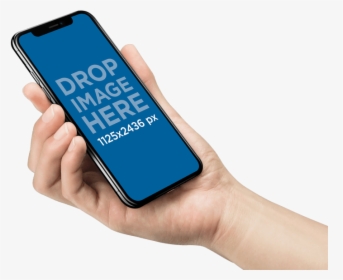 Iphone X Mockup Being Held By A Hand - Iphone Mockup Hand Png, Transparent Png, Transparent PNG