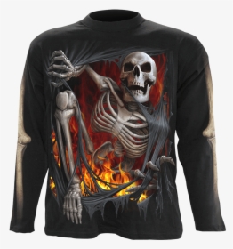 Death Re Ripped Mens Long Sleeve T Shirt - Crawling Out Of Hell, HD Png Download, Transparent PNG