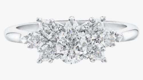 Pear-shaped Cluster Diamond Engagement Ring - Engagement Ring, HD Png Download, Transparent PNG