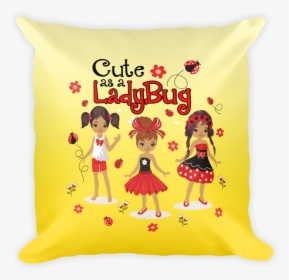 Cute As A Ladybug Square Pillow - Cushion, HD Png Download, Transparent PNG