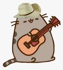#pusheen #cat #guitar #mexico #ranch - Pusheen Stickers, HD Png Download, Transparent PNG