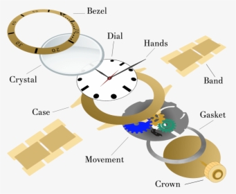 Image Showcasing Various Watch Repair Parts - Parts Of Watch Case, HD Png Download, Transparent PNG