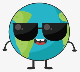 Transparent Sunglasses Clipart Png - Cartoon Earth Face Transparent, Png Download, Transparent PNG
