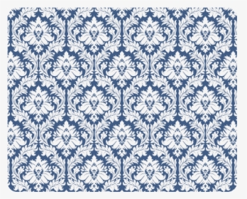 Damask Pattern Navy Blue And White Rectangle Mousepad - Motif, HD Png Download, Transparent PNG