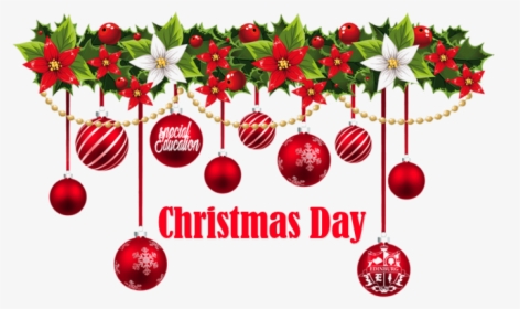 Christmas Day And Decoration Png Image Transparent - Christmas Garland Transparent Background, Png Download, Transparent PNG