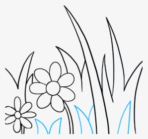 How To Draw Butterfly Garden - Butterfly With Flower Drawing, HD Png Download, Transparent PNG