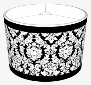 Black & White Damask With Trim Lampshade - White Damask, HD Png Download, Transparent PNG