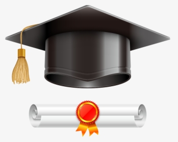 Degree Png Picture - Graduation Scroll And Cap, Transparent Png, Transparent PNG