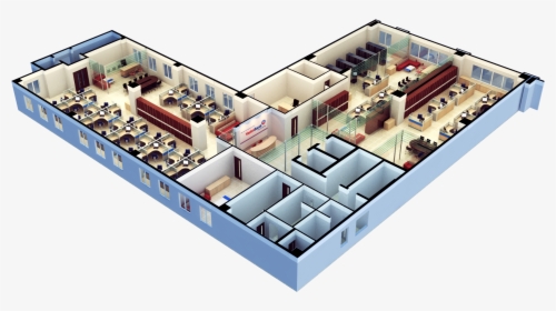 Clip Art D Floor Plan - 3d Office Floor Plan, HD Png Download, Transparent PNG