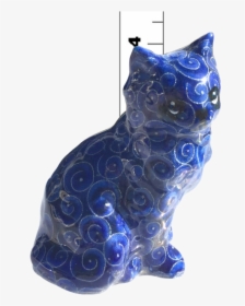 Blue Cat With Gold Swirls - Black Cat, HD Png Download, Transparent PNG