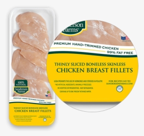 Premium Thinly Sliced Boneless Skinless Breast Fillets - Sanderson Farm Thin Sliced Chicken Breast, HD Png Download, Transparent PNG
