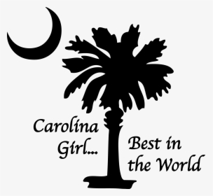 Clip Art Palm Tree And Crescent Moon Symbol - Sc Palmetto Tree And Moon, HD Png Download, Transparent PNG