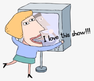 Vector Illustration Of Television Show Fan Enjoys Favorite - Cartoon, HD Png Download, Transparent PNG