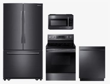 Samsung 4 Piece Kitchen Package Black Stainless Steel, HD Png Download, Transparent PNG