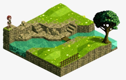 Example - Landscape Isometric Pixel Art, HD Png Download, Transparent PNG