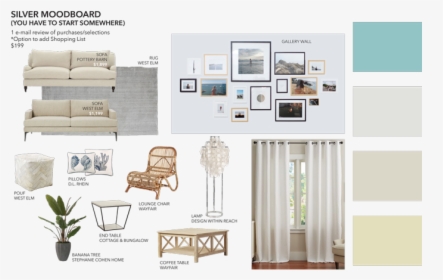 Silver Mood Board From Sea Interior Design - Mood Board In Interior Design, HD Png Download, Transparent PNG