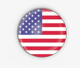Round Button With Metal Frame - United States Button Flag, HD Png Download, Transparent PNG