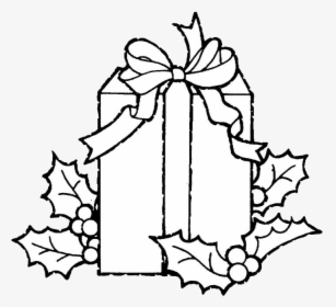 Coloring Page Present Christmas Gifts - Christmas Gift Black And White, HD Png Download, Transparent PNG
