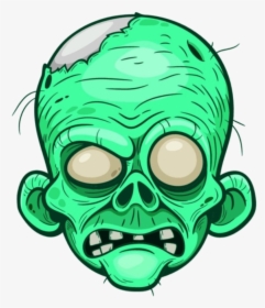 #mq #green #skull #skulls #zombie #dead - Cartoon Zombie Faces, HD Png Download, Transparent PNG
