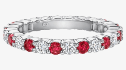 Angled View Of The Prong-set Round Brilliant Ruby And - Bracelet, HD Png Download, Transparent PNG