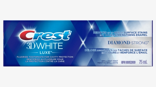 Crest 3d White Luxe Diamond Strong Toothpaste - Crest White Diamond Strong, HD Png Download, Transparent PNG