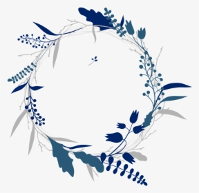 Blue Watercolor Wreath Png, Transparent Png, Transparent PNG