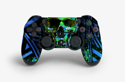 Ps4 Controller Blue Cyber Skull Decal Kit   Class Lazyload, HD Png Download, Transparent PNG