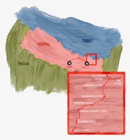 Everest Base Camp Map - Map, HD Png Download, Transparent PNG