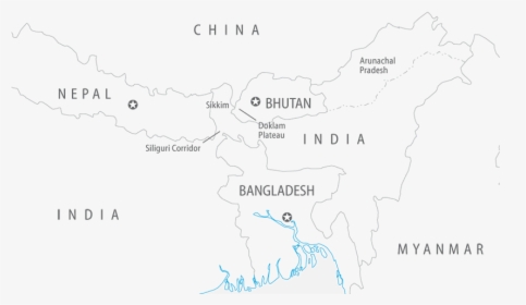 China And India’s Territorial Dispute In The Himalayas - Map, HD Png Download, Transparent PNG