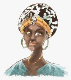 African Woman Illustration Geometric - African Girl Style Png, Transparent Png, Transparent PNG