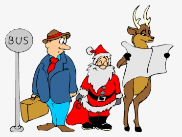 Holiday Free Photo Reindeer Funny Christmas Bus Stop - Santa At Bus Stop, HD Png Download, Transparent PNG