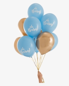 Oh Baby Blue & Gold Party Balloons - Balloon Blue Gold Png, Transparent Png, Transparent PNG