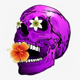 Banner Stock Psychedelic Vector Skull - Skull In Flower Png, Transparent Png, Transparent PNG
