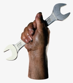 Clip Art Hand Holding Wrench - Hand With Wrench Png, Transparent Png, Transparent PNG