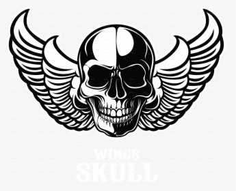 Skull Wing Png - Vintage Transparent Skull Png, Png Download, Transparent PNG