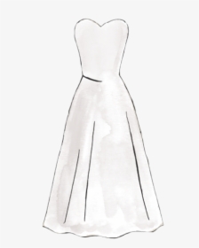Short Silhouette Sketch - White Dress Silhouette, HD Png Download, Transparent PNG