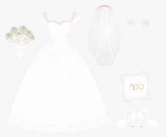 Transparent Wedding Dress Clipart Png - Wedding Cartoon Veil Vector, Png Download, Transparent PNG