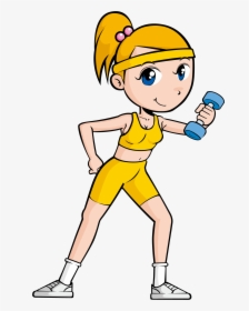 Transparent Hand Hold Png - Doing Exercise In Cartoon, Png Download, Transparent PNG