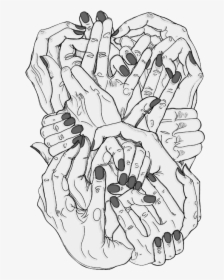 Hold Hands Find Pinterest - Black And White Graphic Art, HD Png Download, Transparent PNG